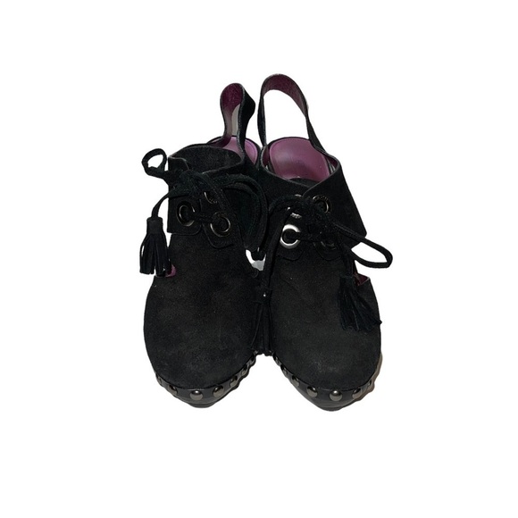 Coach Poppy Rena Platform Suede Mules Tie Sling Woman Shoes Size 9.5 - Picture 7 of 10